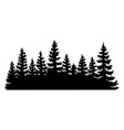 fir trees silhouette coniferous spruce horizontal vector image vector image