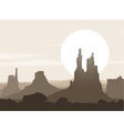 lifeless landscape with mountains over sunset vector image vector image