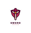 logo sword simple mascot style vector image