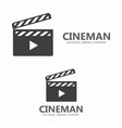 movie logo clapper board logotype design vector image