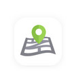 navigation icon with map and mark vector image