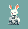 robot rabbit cyborg character logo mascot vector image vector image