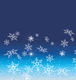white snowflakes on a blue background vector image