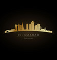 Golden logo islamabad skyline silhouette Vector Image