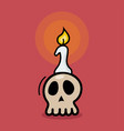 halloween skull and candle doodle style vector image vector image