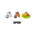 open icon in different style vector image vector image
