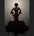 silhouette of typical spanish woman wearing vector image vector image