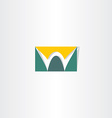 stylized logo letter w green and yellow vector image vector image