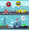 autonomous driverless vehicles banners vector image