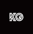 kg monogram logo with abstract line vector image