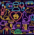 pet neon seamless pattern vector image