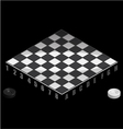 board game checkers isometric view vector image vector image