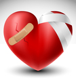 Broken heart with bandage Royalty Free Vector Image