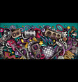 disco music hand drawn doodle banner cartoon vector image