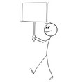 smiling protester walking with empty sign vector image vector image