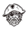 vintage concept bearded pirate head vector image