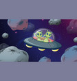 alien in ufo space scene vector image