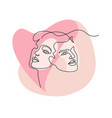 portrait couple man and woman in love kissing vector image