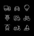 set line icons transport vector image vector image