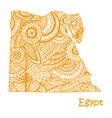 textured map of egypt hand drawn ethno vector image vector image