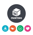 3d print sign icon cube printing symbol vector image