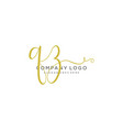 qz initial handwriting logo design vector image