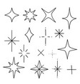 doodle stars hand drawn boho line art star vector image