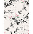 japanese chinese design ink flower seamless vector image