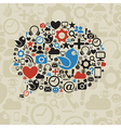 social networking icons vector image vector image