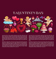 valentines day love hearts and gifts with cupds vector image vector image