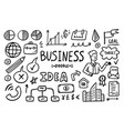 business doodle set simple sketch outline vector image