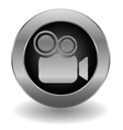 metallic video camera button vector image
