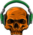 colored draw of human skull vector image vector image