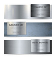 metal sheets texture realistic banners set vector image vector image