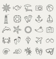 sea and beach line icons set vector image