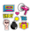 set pop art message and creative design vector image