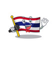singing flag thailand cartoon is stored character vector image