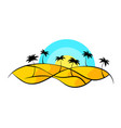 tropical landscape with palm trees and sun vector image vector image
