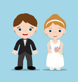 bride and groom vector image vector image