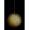 gold disco ball lights vector image vector image