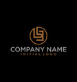 letter lb or bl circle logo vector image