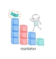 marketer is running on schedule to money vector image
