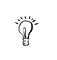 light bulb grunge icon handdrawn vector image