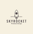 line rocket up hipster simple logo symbol icon vector image