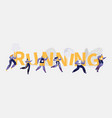 people marathon running sport competition banner vector image