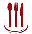 red cutlery set vector image