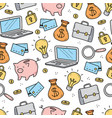 hand drawn seamless pattern business vector image