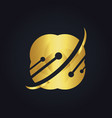 technology data science gold logo vector image
