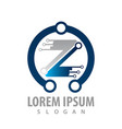 logo concept design digital technology letter z vector image