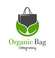 natural shopping bag logo design vector image vector image